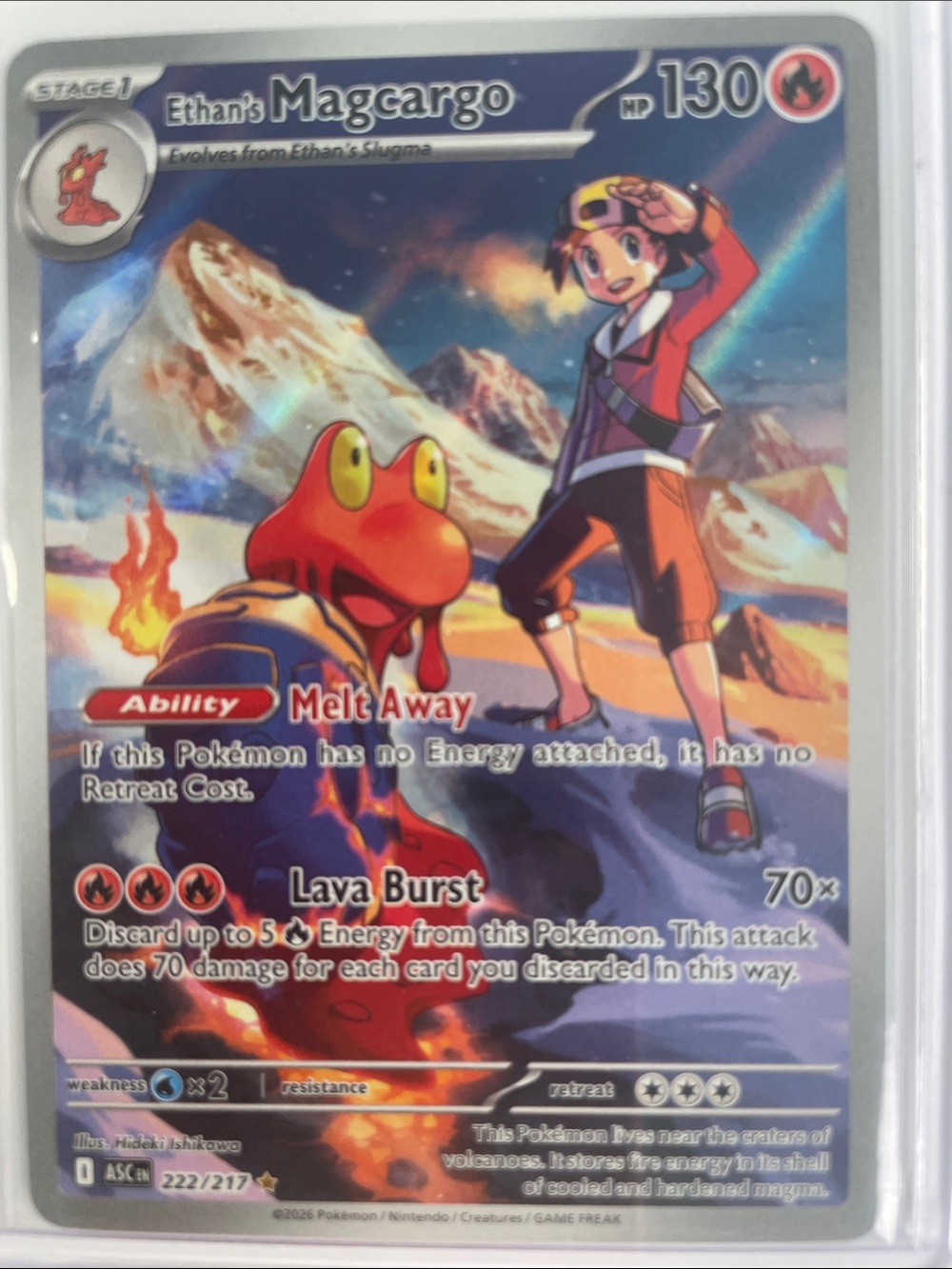 Pokemon Ethan's Magcargo Full Art - Red, Yellow & Orange